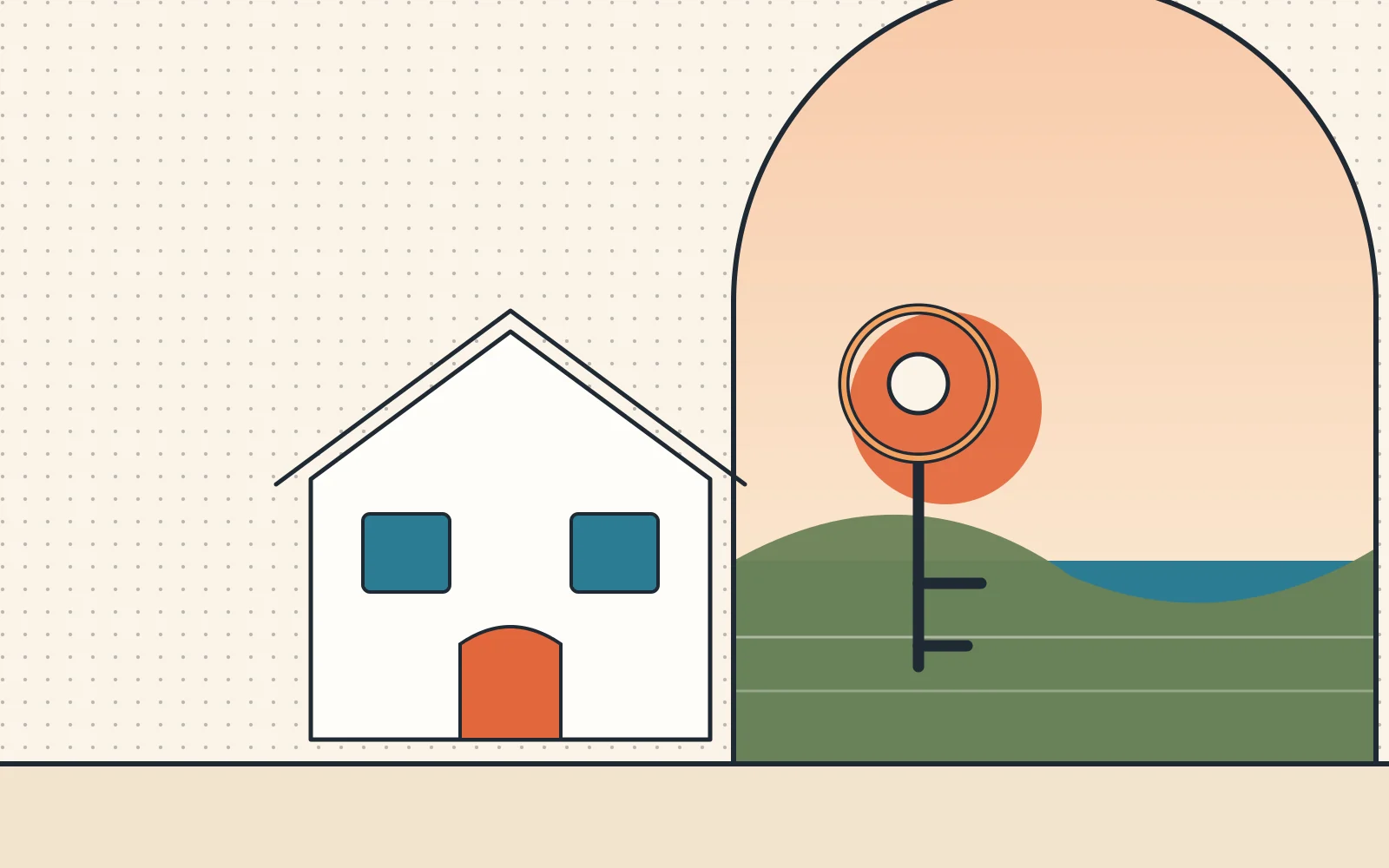 Illustration: Haus mit Schlüssel