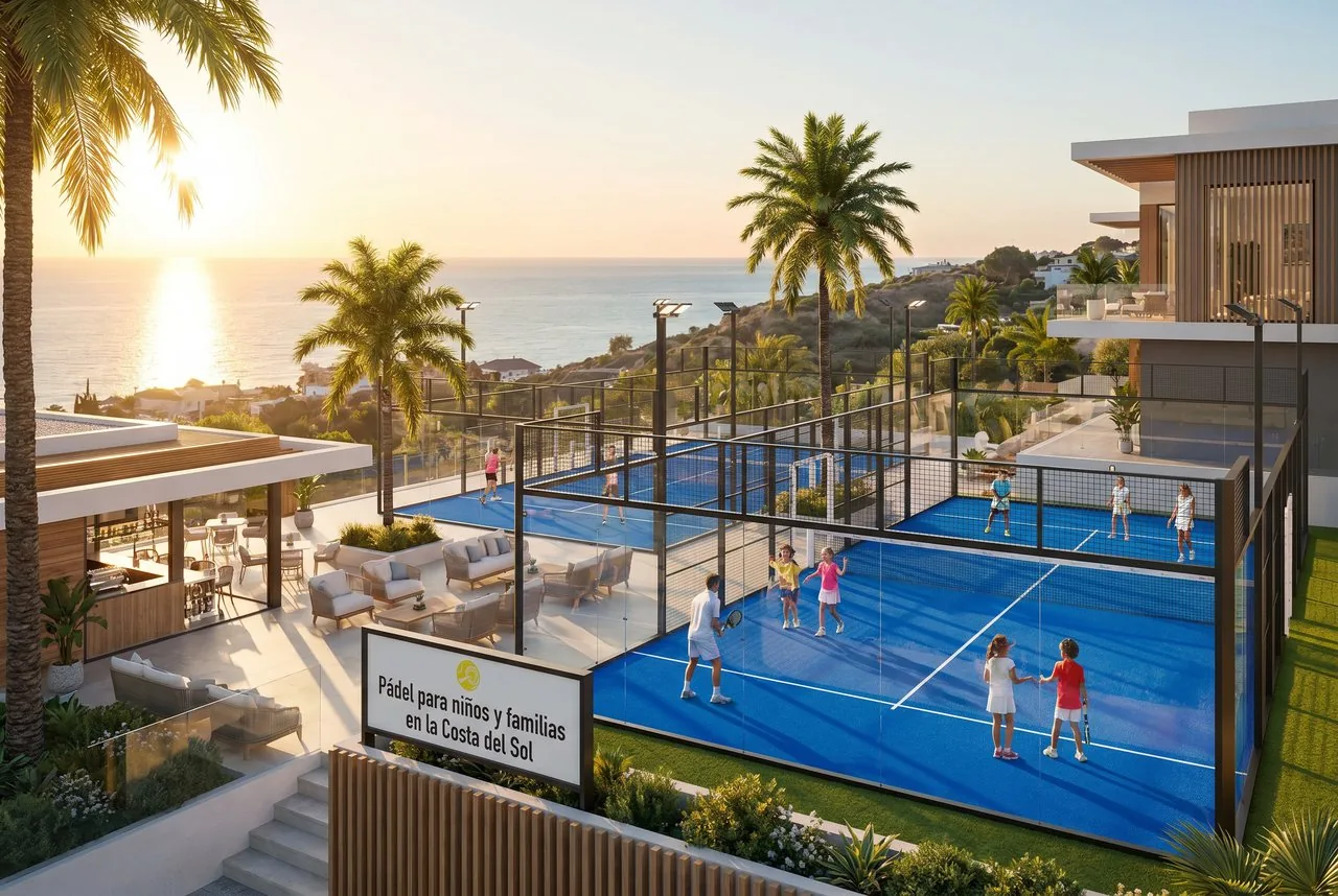 Padelplätze einer Sportanlage am Meer